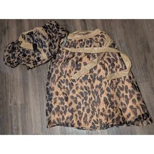 The Sang‎ Leopard Print Skirt & Blouse Set Brown Combo Size S READ